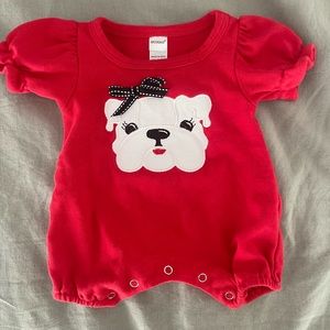 UGA DOG ROMPER 0-3 mos